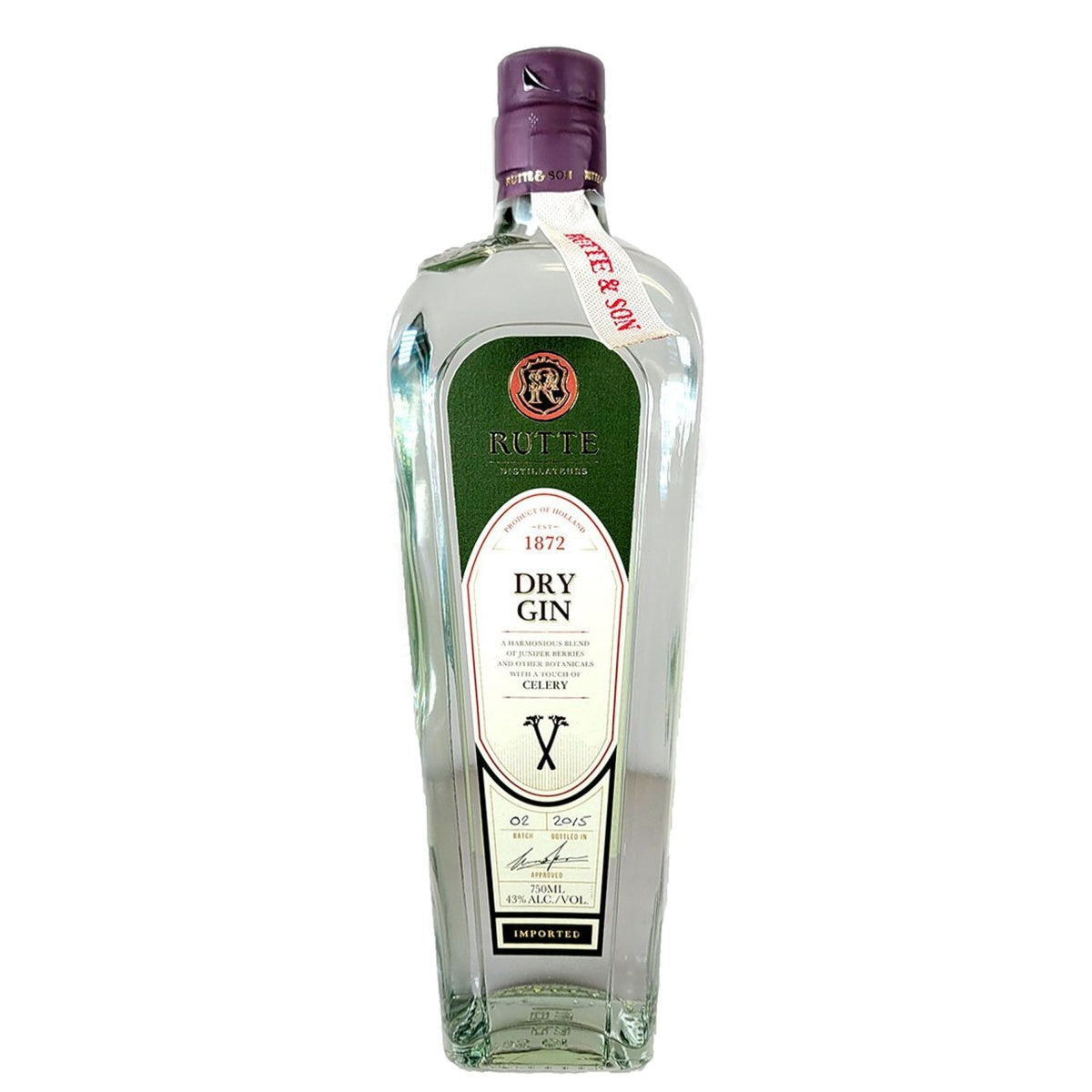 Rutte Celery Flavored Gin - Whisky and Whiskey