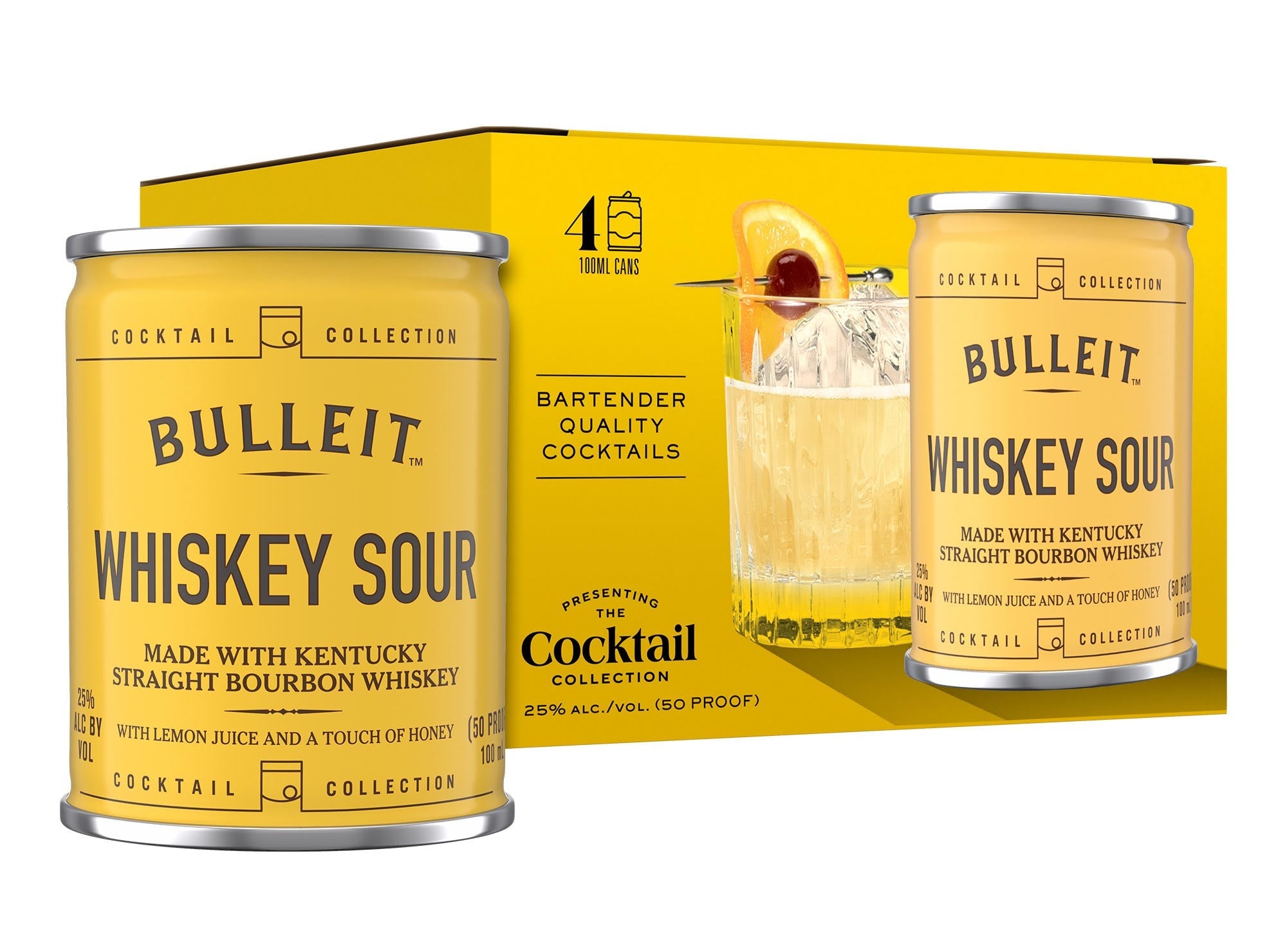 Bulleit Whiskey Sour Canned Cocktail 4 Pack