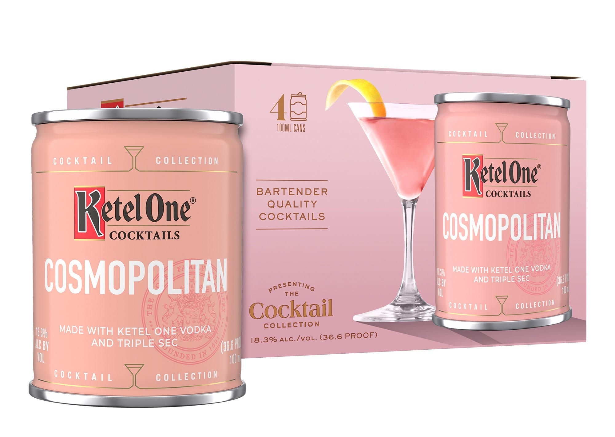 Ketel One Cocktails Cosmopolitan 4 Pack (Pre-Sale)