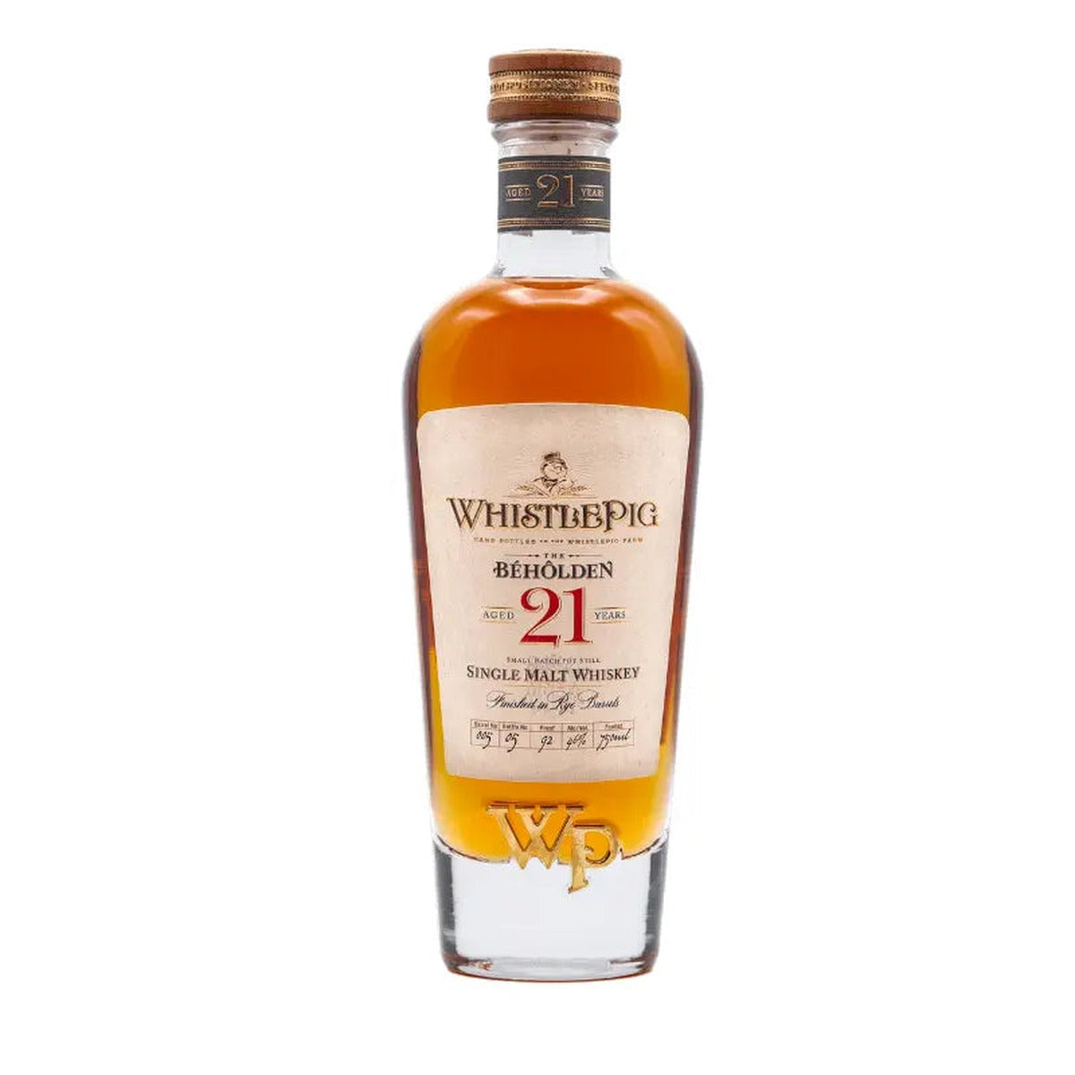 WhistlePig The Beholden 21 Year Single Malt Whiskey