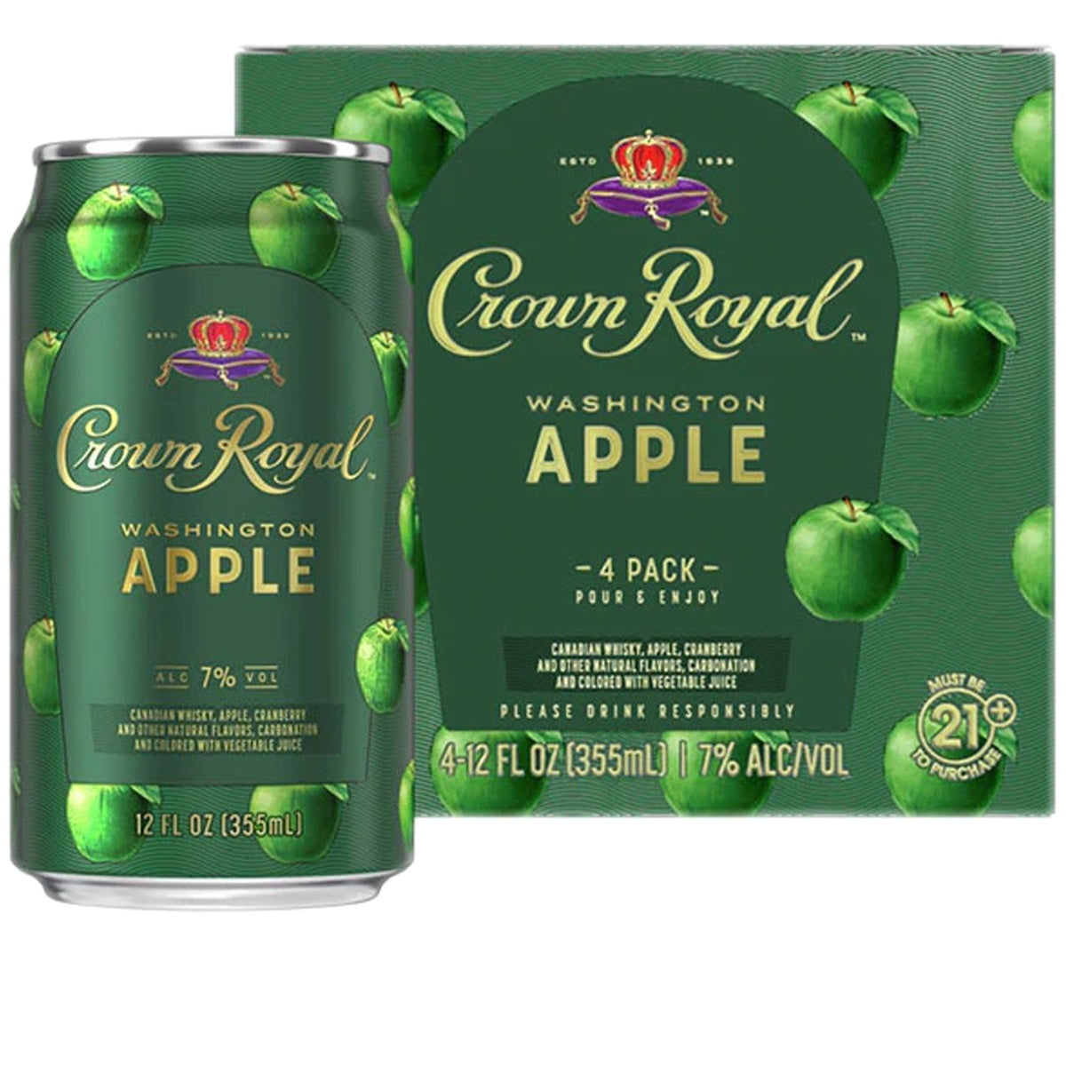 Crown Royal Washington Apple Canned Cocktail 4pk - Whisky and Whiskey