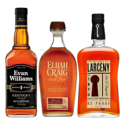 Evan Williams Bourbon Elijah Craig Small Batch  Larceny Small Batch Bundle