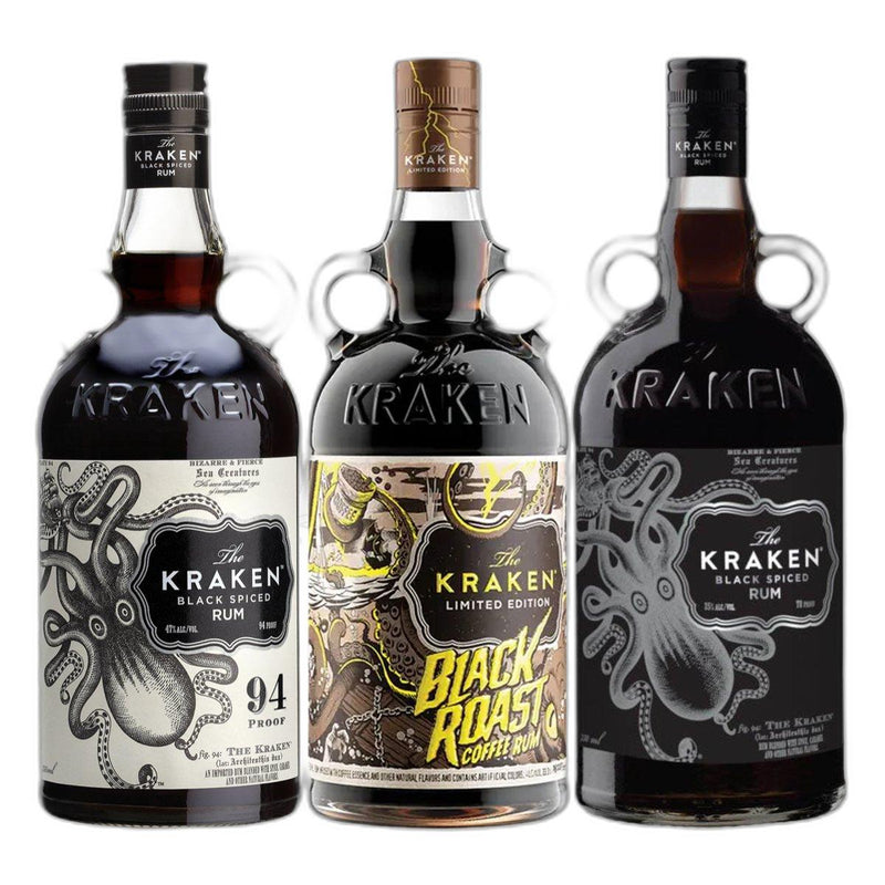 Kraken Black Spiced Black Roast Coffee  Dark Label Rum Bundle