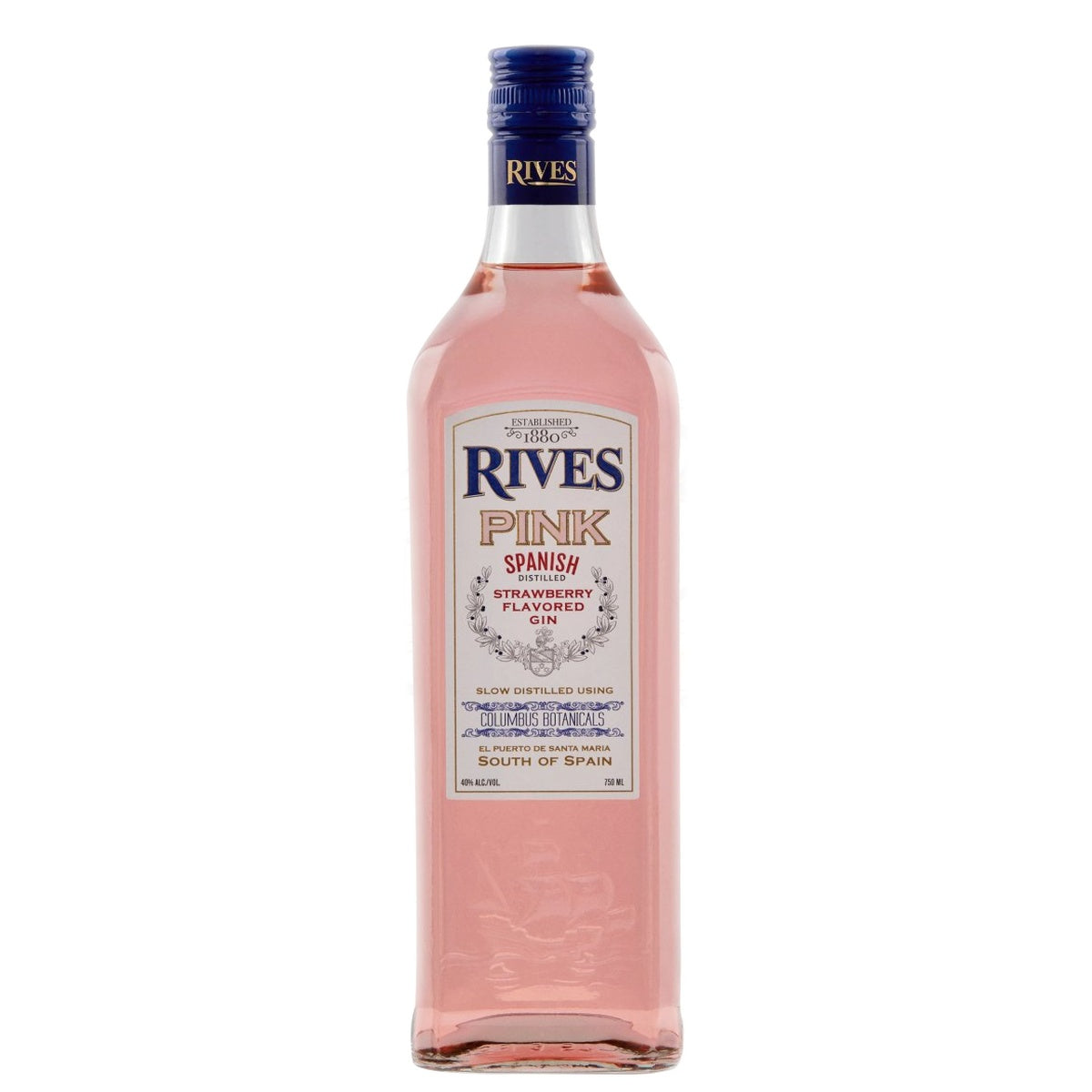 Rives Pink Spanish Distilled Strawberry Flavored Gin - Whisky and Whiskey