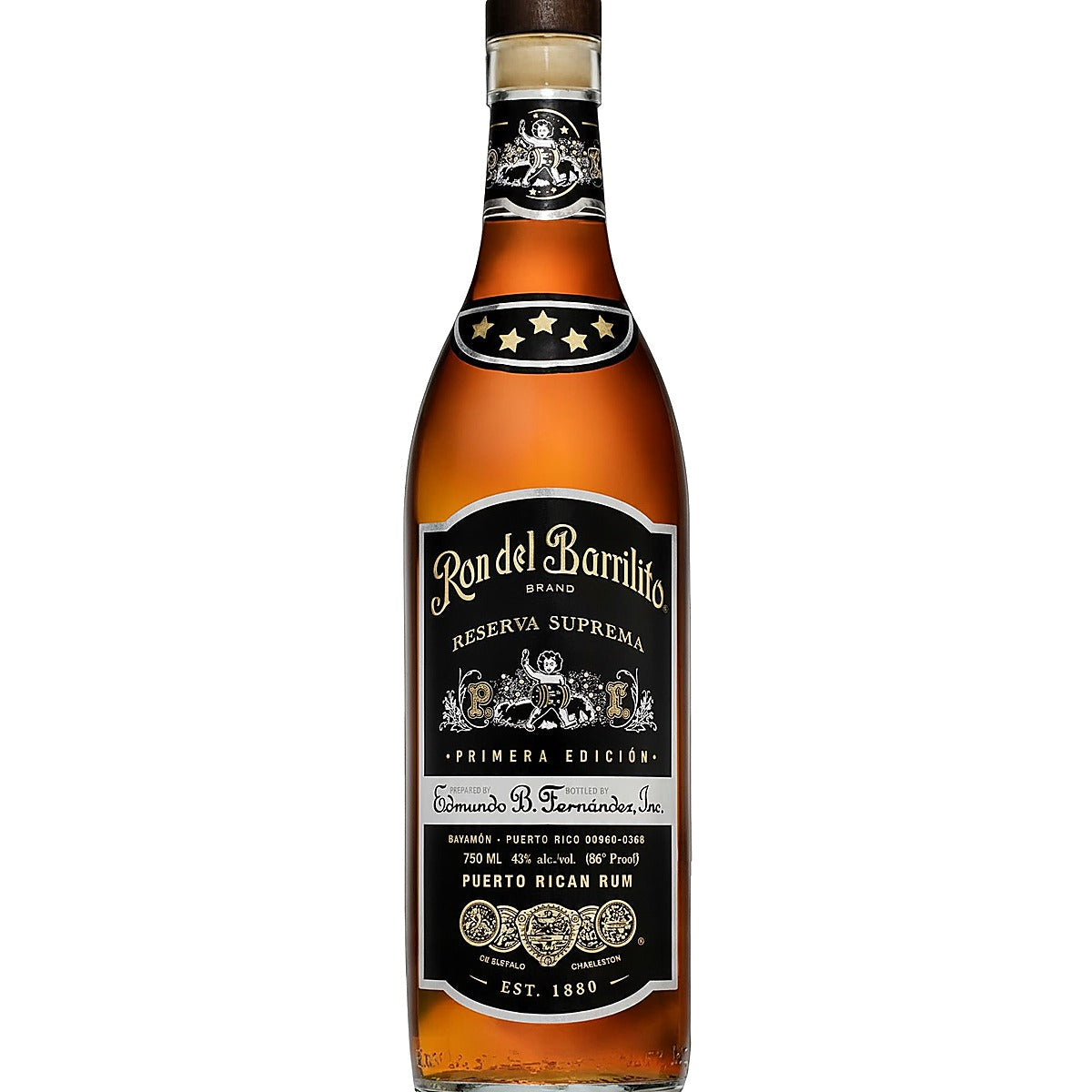 Ron Del Barrilito Aged Rum 5 Stars Primera Edicion Reserva Suprema