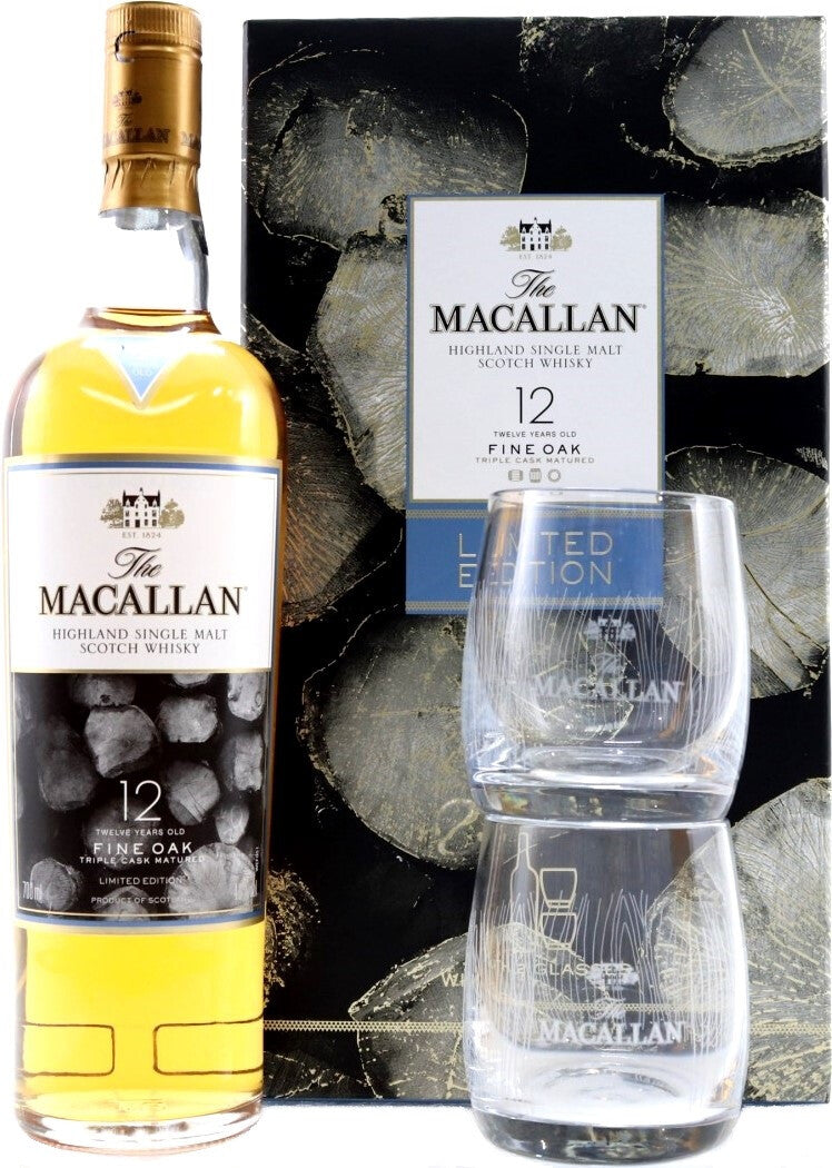 The Macallan 12 Year Old Fine Oak Limited Edition 2 Glass Gift Set