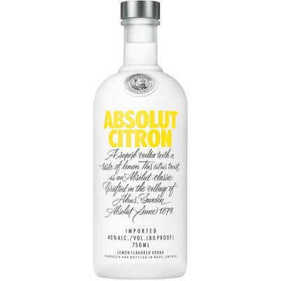 Absolut Citron Vodka 750ml - Whisky and Whiskey