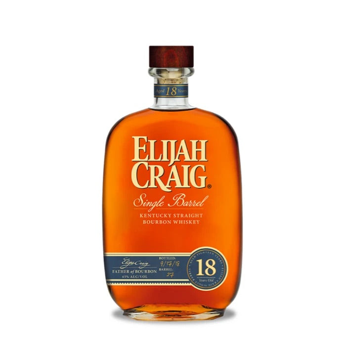 Elijah Craig 18 Year Old Single Barrel Bourbon Whiskey